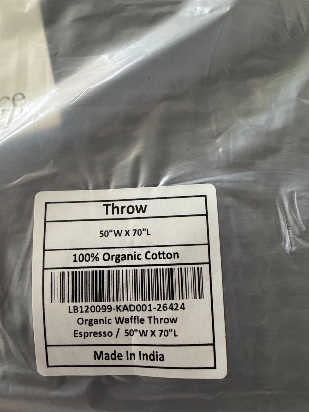 NWT QuinceOrganic Waffle Throw Blanket - Espresso